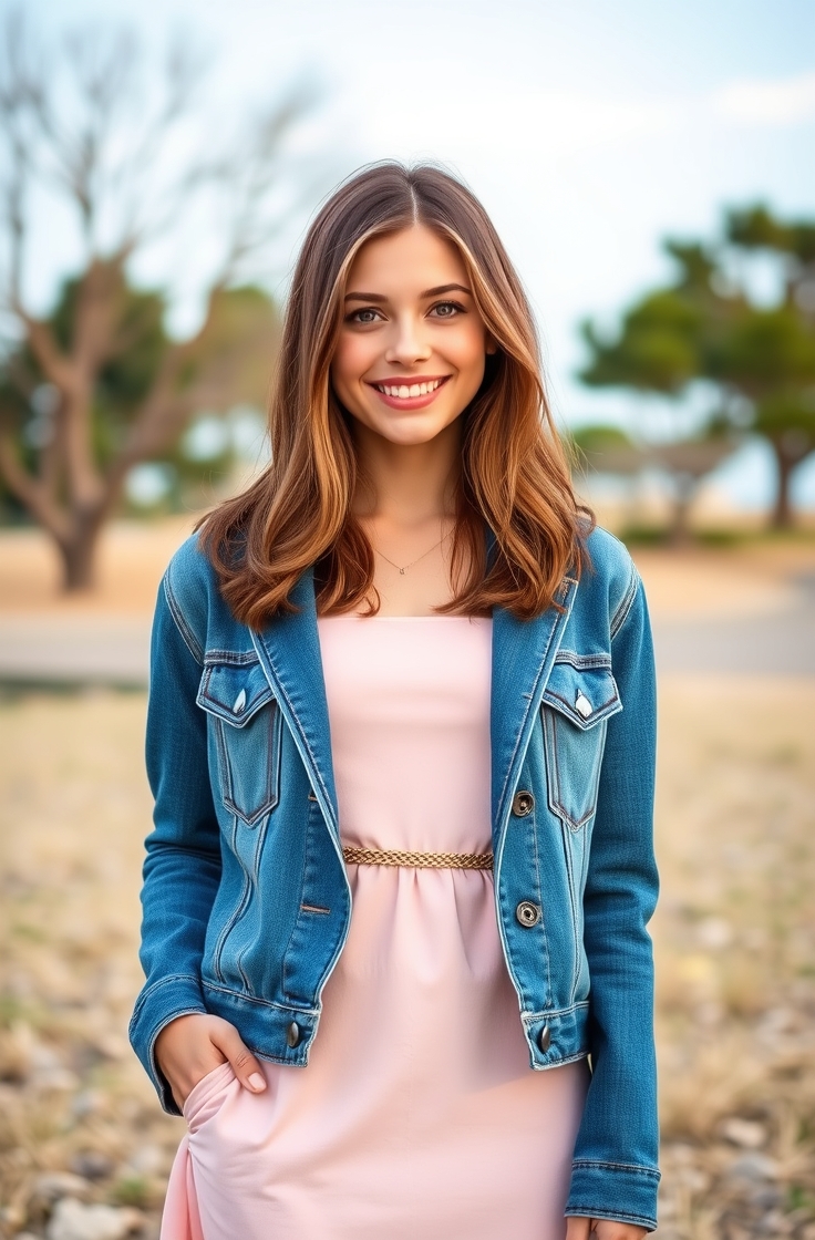 Dress with a Denim Jacket