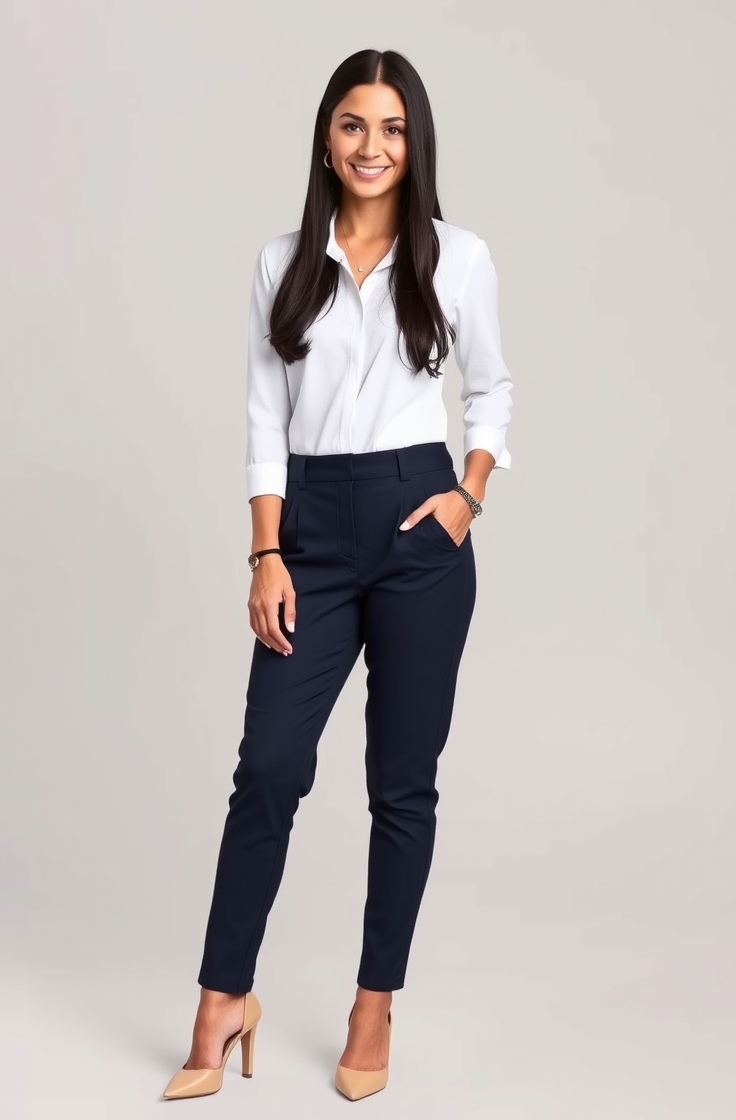 High-Waist Pants With Tucked-In Top