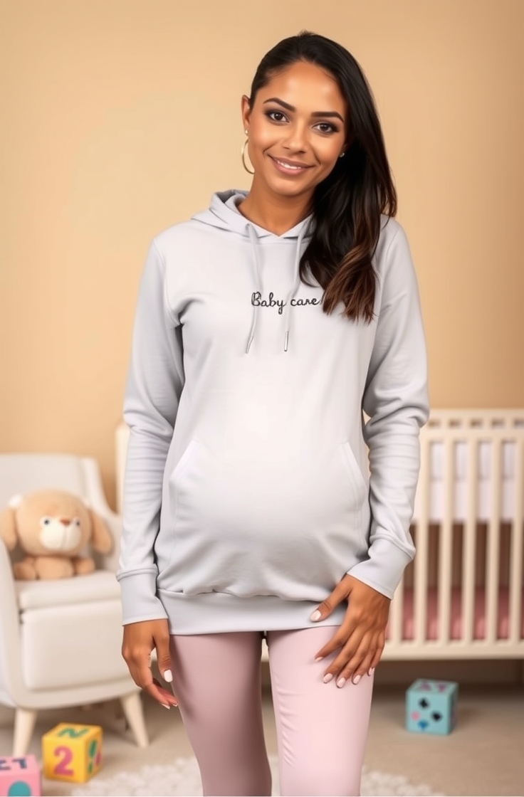 Longline Hoodie with Maternity Leggings