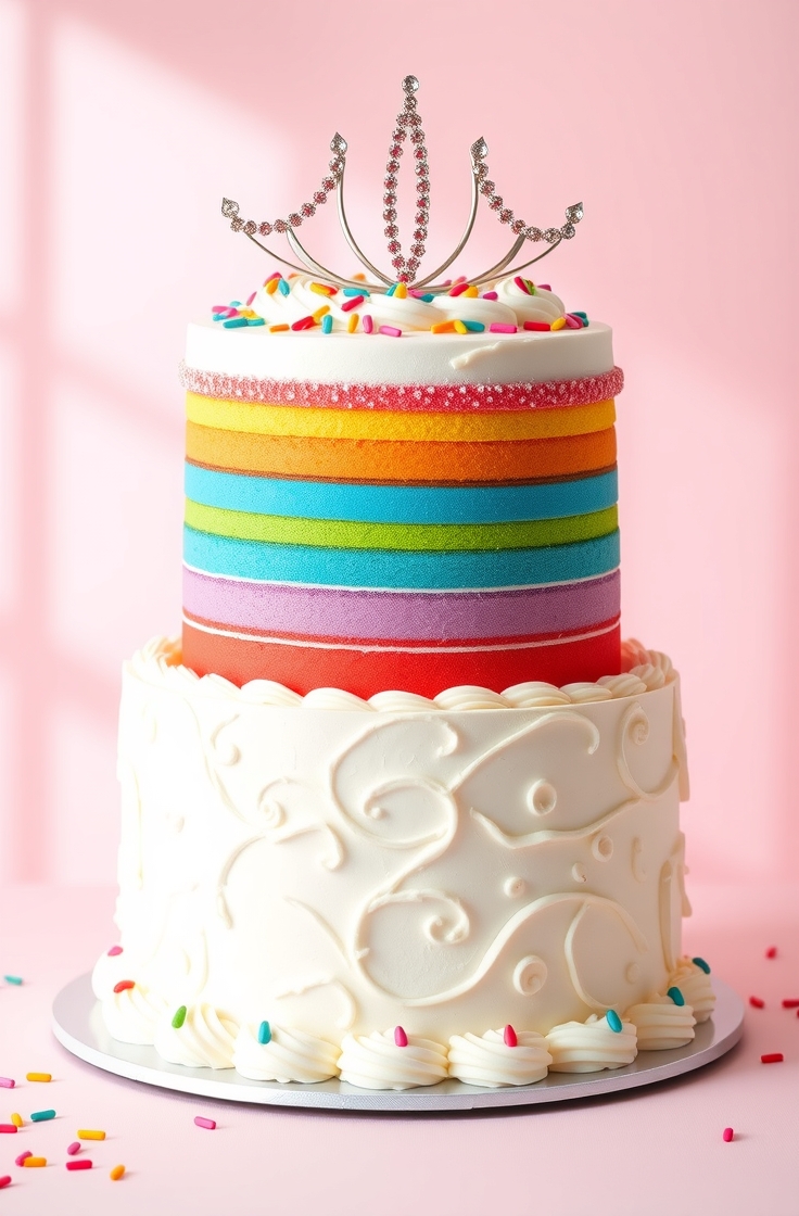 Rainbow Layers Cake