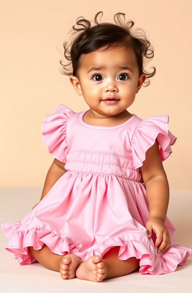 Ruffle Sleeve A-Line Dress