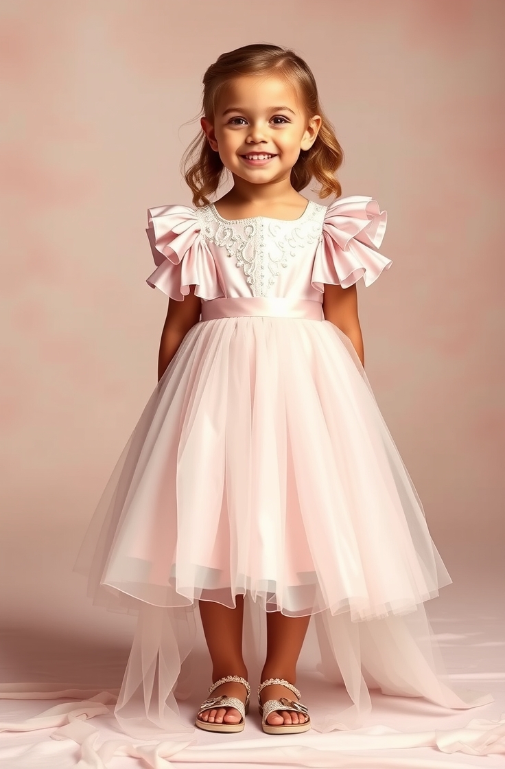 Ruffled Sleeve Gown