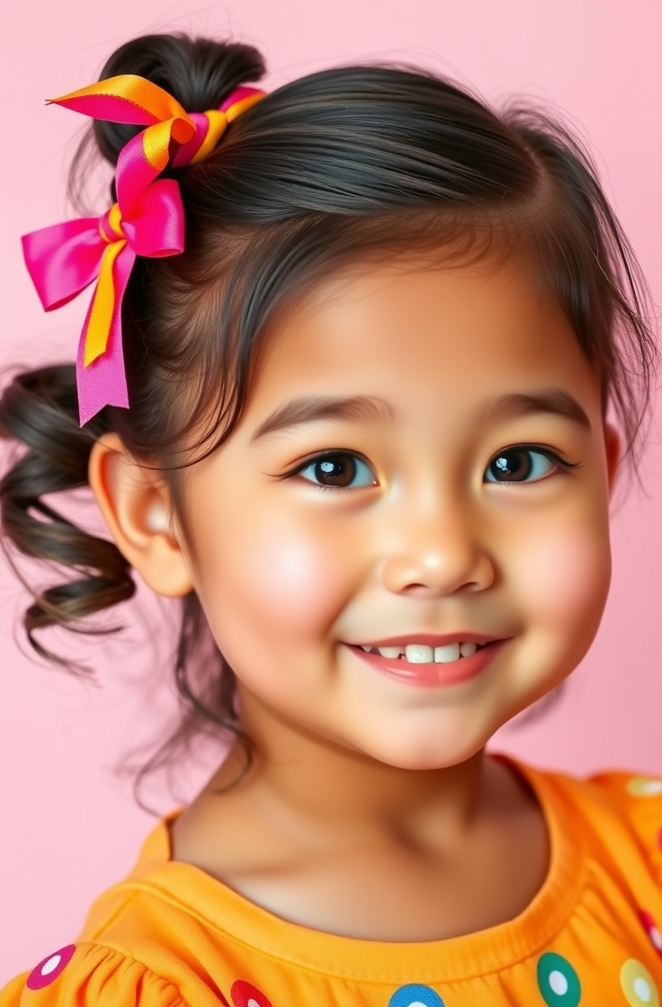 Side Ponytail with Ribbon