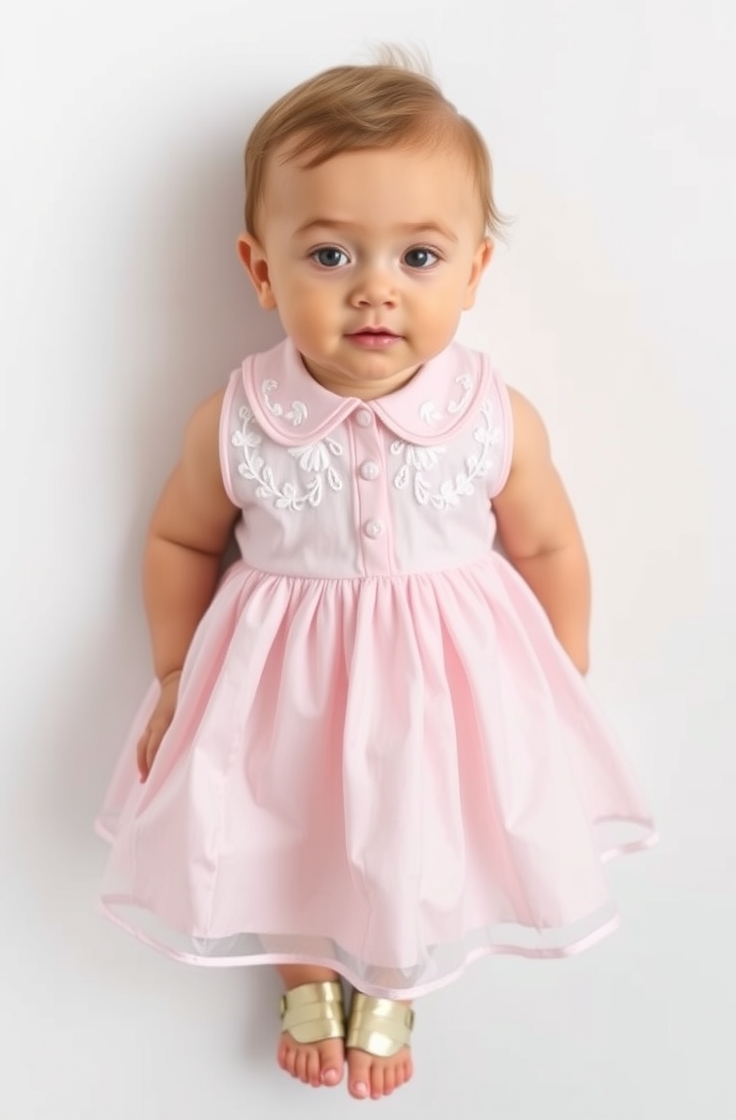 Sleeveless Dress with Peter Pan Collar