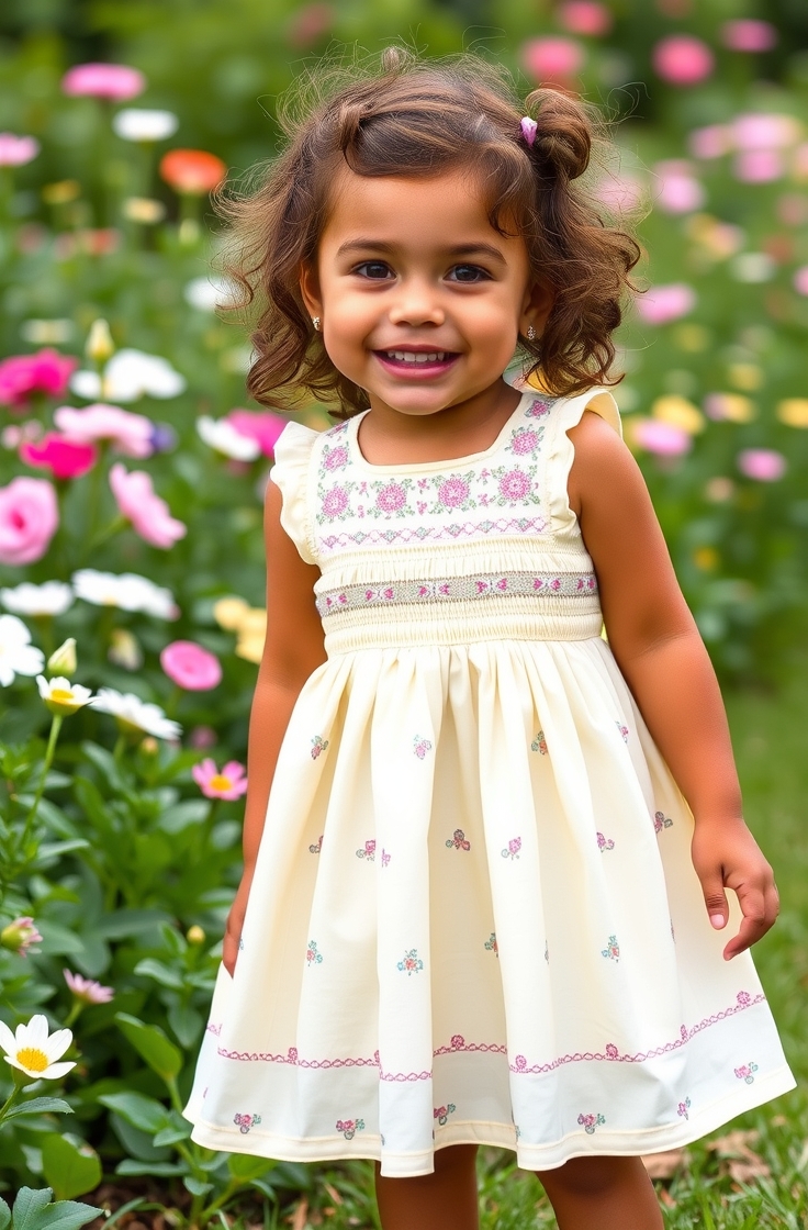 Sleeveless Summer Frock with Smocking