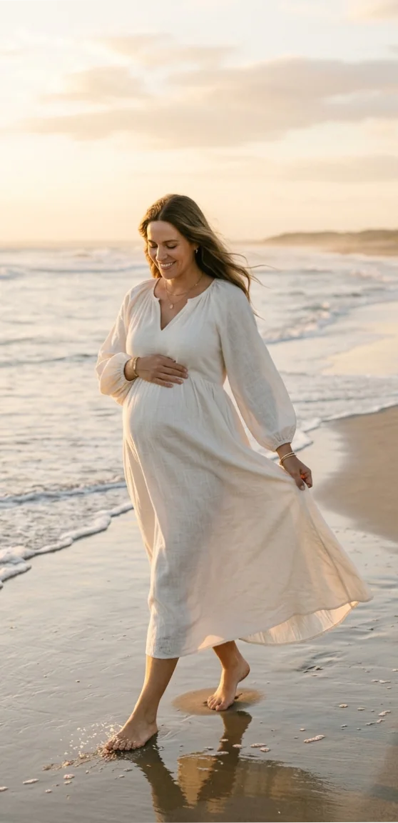 Barefoot Walking Along the Shore