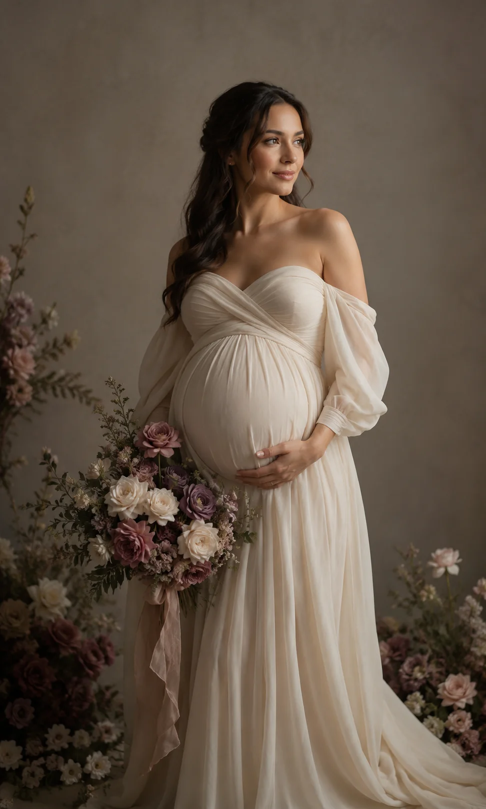Fine-Art Floral Maternity Photo