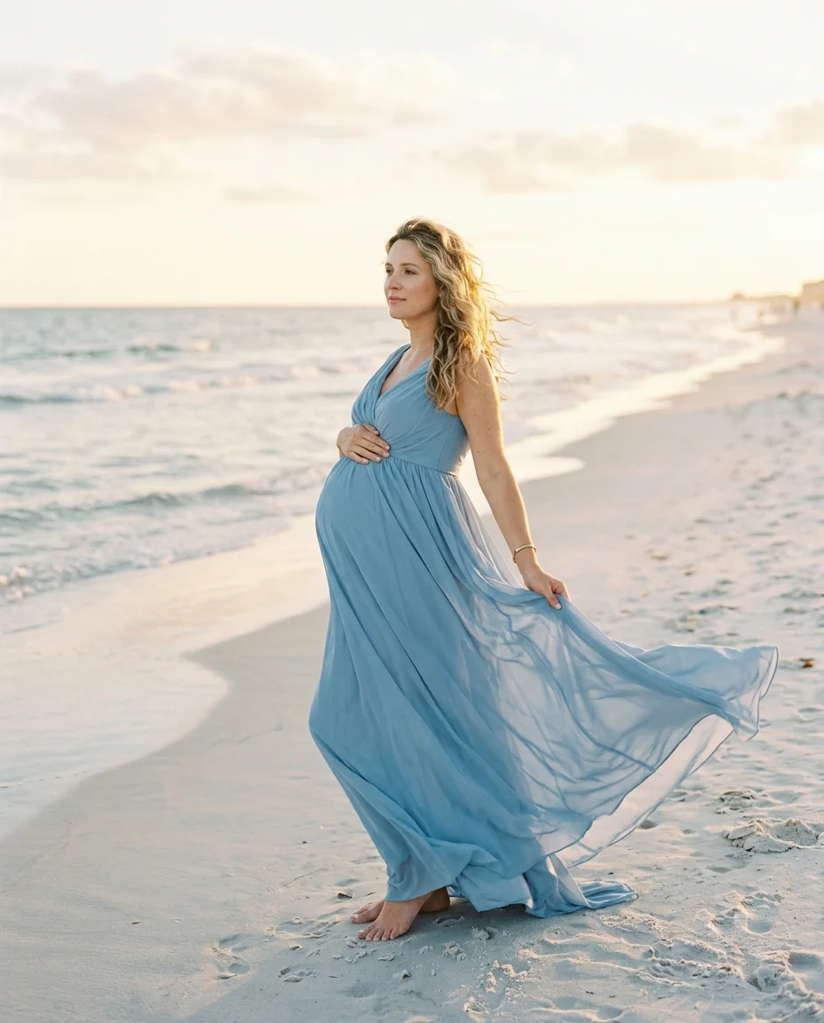 Flowing Dress in the Ocean Breeze