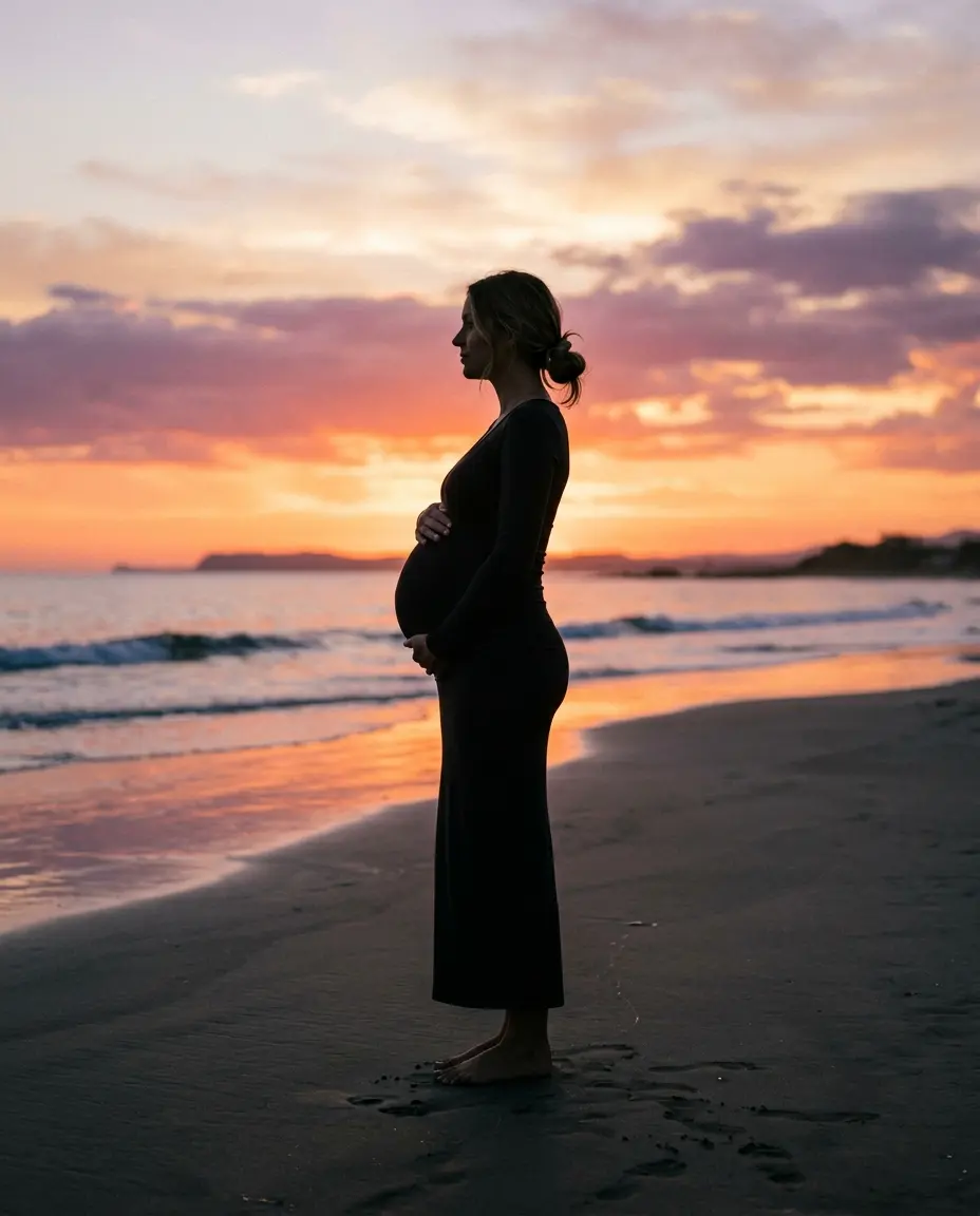 Sunset Silhouette by the Sea
