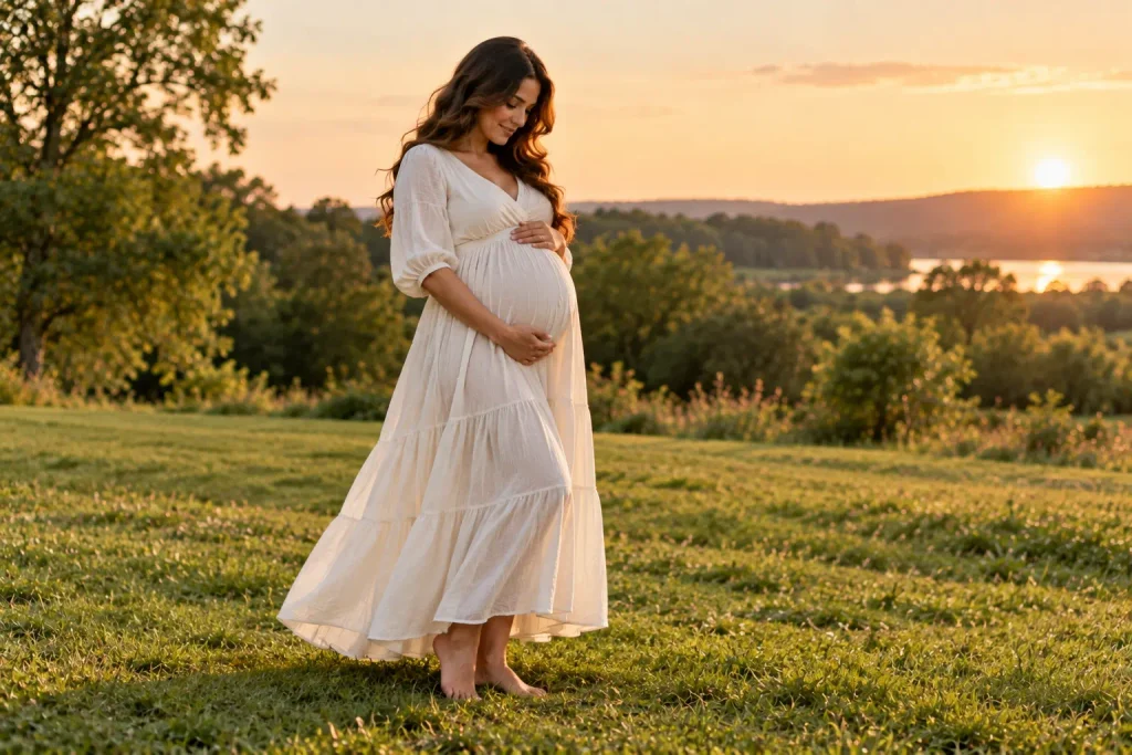 Barefoot Pregnancy Photos in Nature