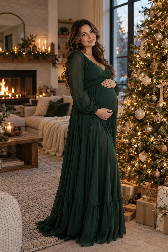 Christmas Tree Maternity Photoshoot