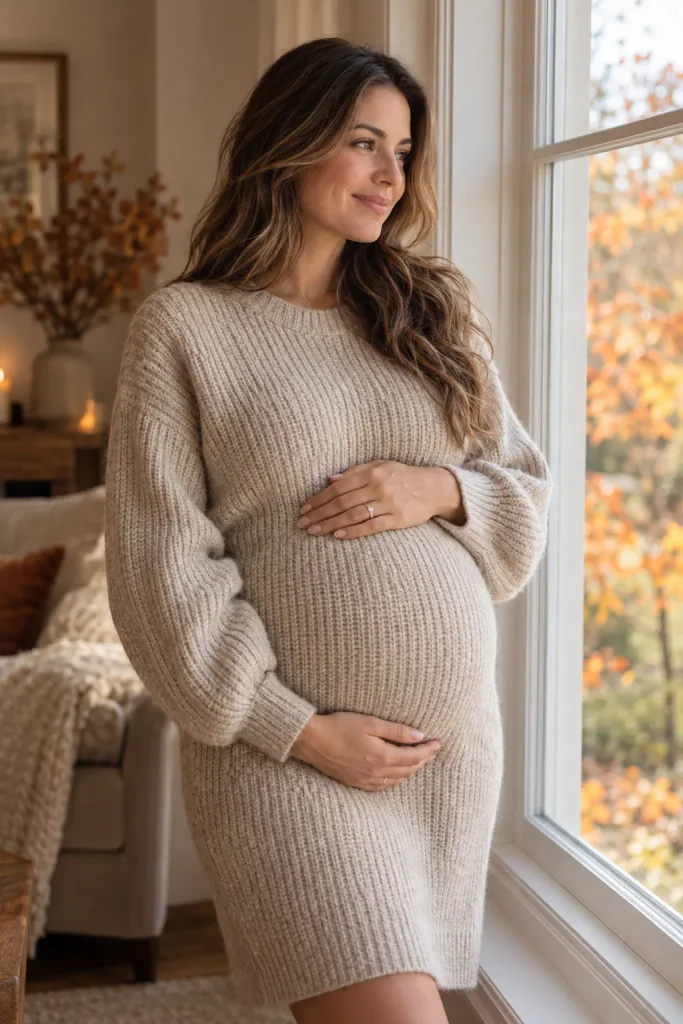Cozy Knit Sweater Maternity Portrait
