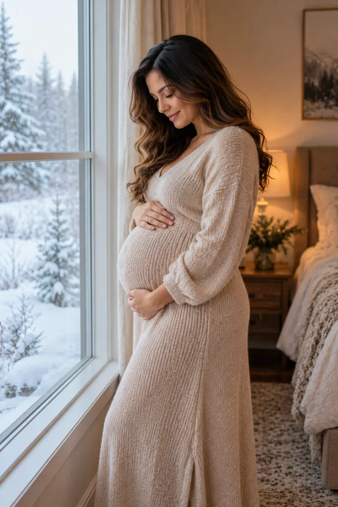 Cozy Window Maternity Photos
