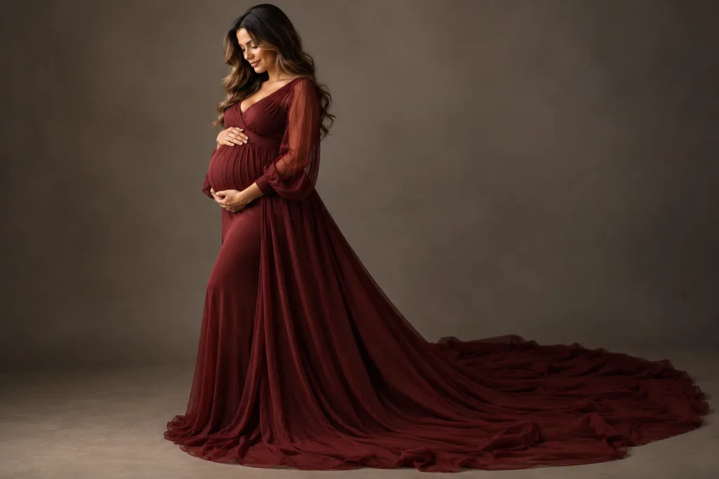 Dramatic Train Maternity Gown