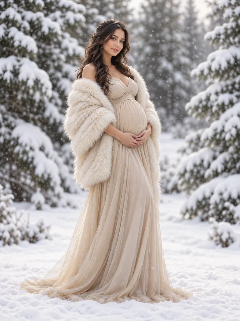 Faux-Fur Wrap Winter Portrait