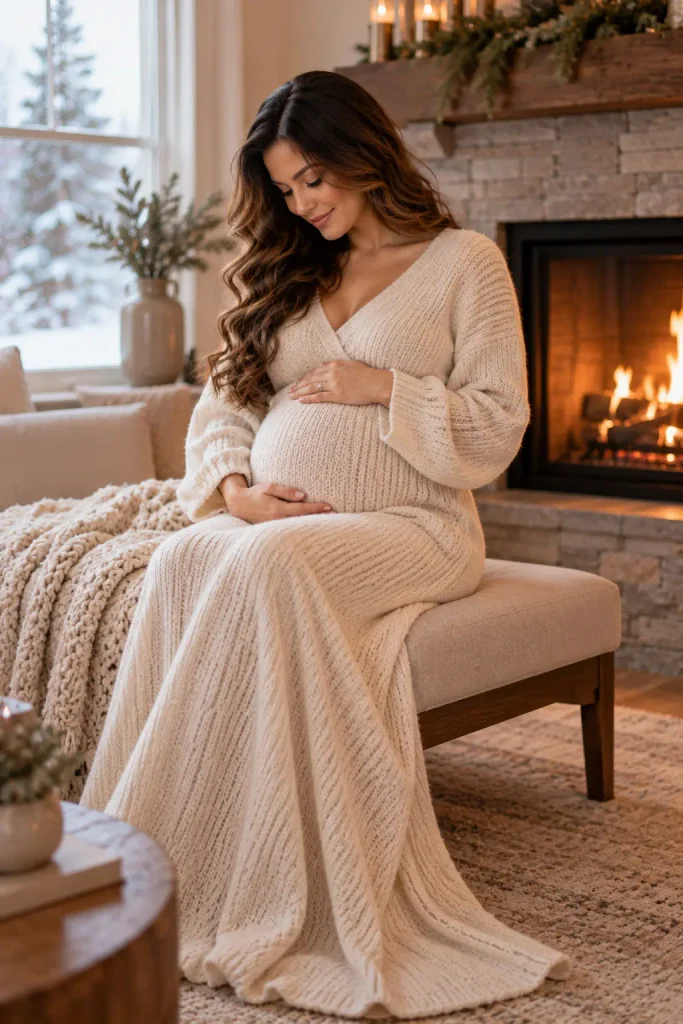 Fireplace Maternity Photos