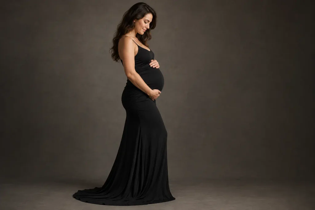 Fitted Black Maternity Dress