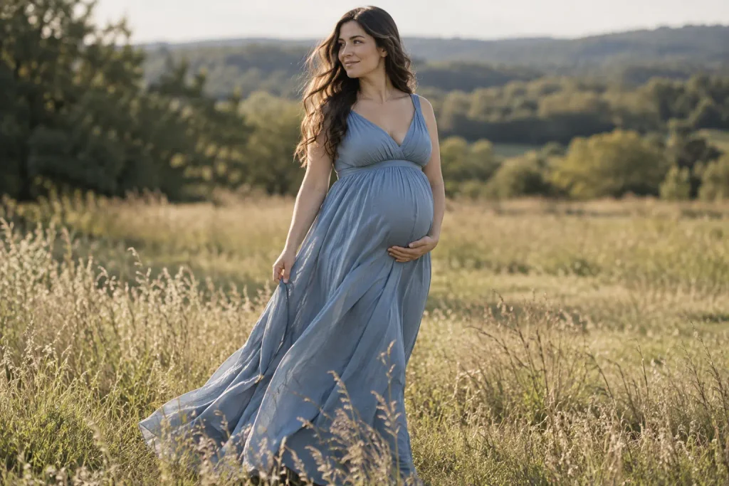 Flowing Maxi Maternity Dress