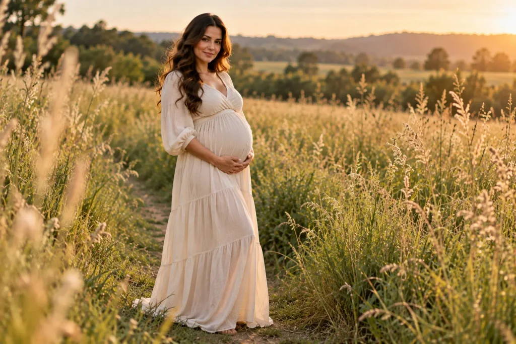Pregnancy Photos Among Tall Grass