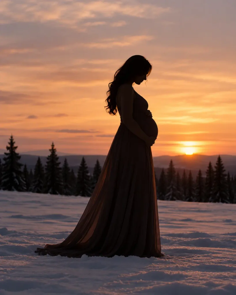 Snowy Maternity Silhouette