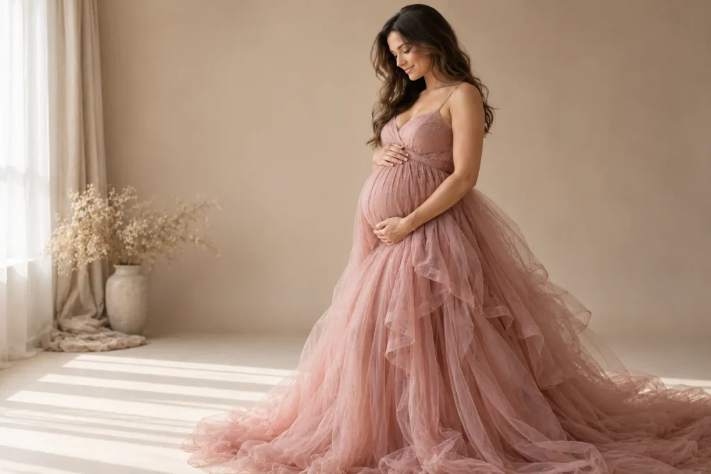 Tulle Maternity Gown